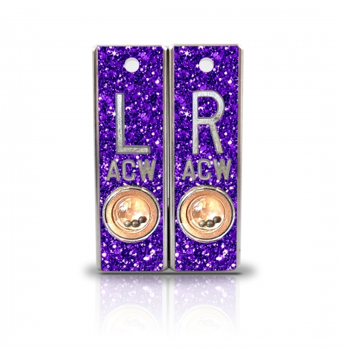 Aluminum Position Indicator X Ray Markers- Grape Sequin Glitter