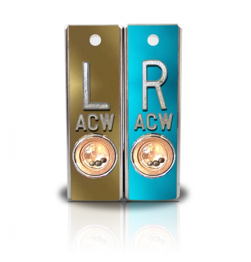 Aluminum Position Indicator X Ray Markers, With Your Choice Of Metallic Color Background