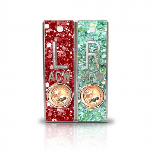 Aluminum Position Indicator X Ray Markers, With Your Choice Of Glitter Background