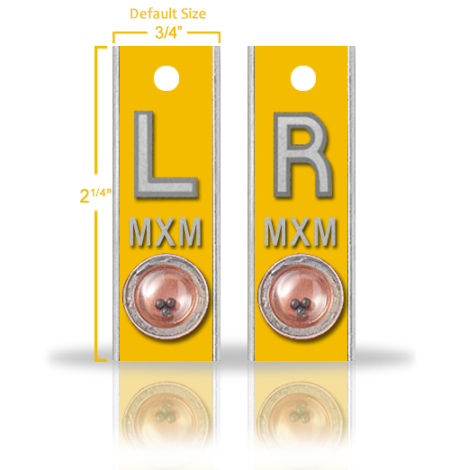 Aluminum Position Indicator X Ray Markers, Sun Yellow