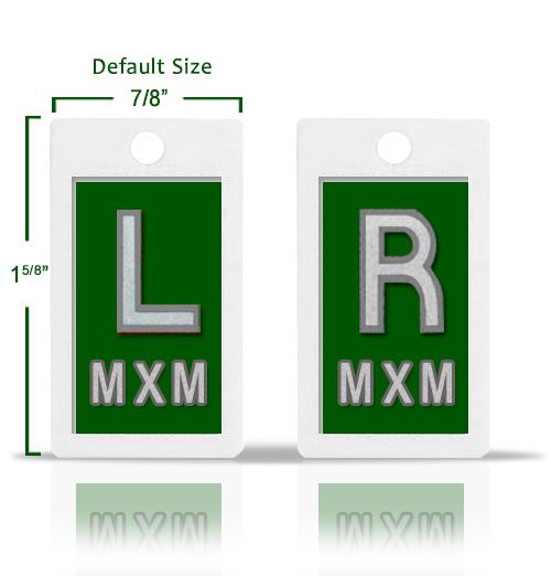 Emerald Green X Ray Markers.