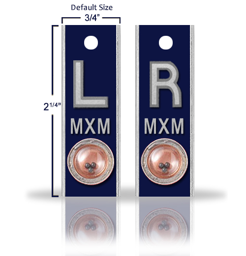 Aluminum Position Indicator X Ray Markers, Dark Blue