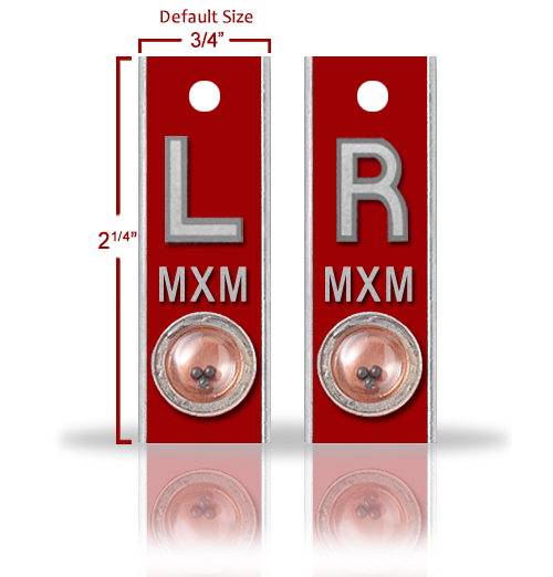 Aluminum Position Indicator X Ray Markers, Cherry Red