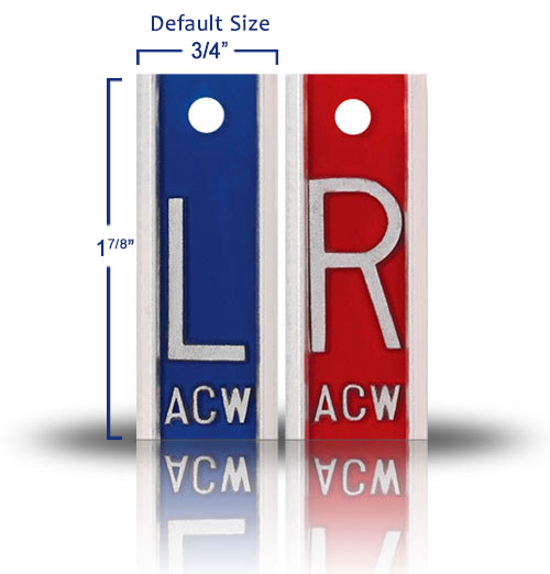 Aluminum Lead XRay Markers, Classic Blue & Red