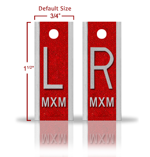 Elite Style Lead X Ray Markers, Cherry Red Glitter