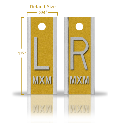 Elite Style Lead X Ray Markers, Gold Metalic