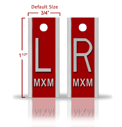 Elite Style Lead X Ray Markers, Cherry Red