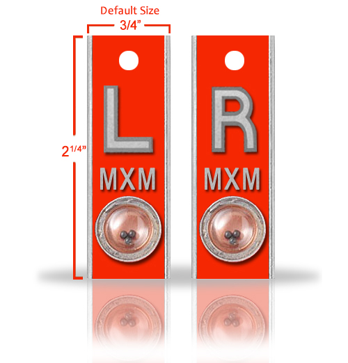 Aluminum Position Indicator X Ray Markers, Orange