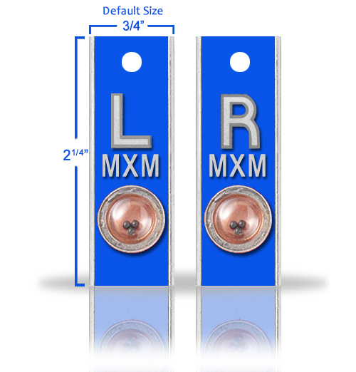 Aluminum Position Indicator X Ray Markers, Azure Blue