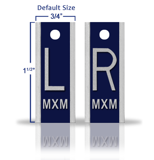 Elite Style Lead X Ray Markers, Dark Blue