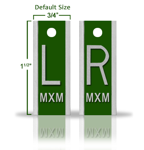 Elite Style Lead X Ray Markers, Emerald Green