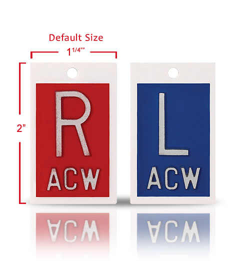 2" Height Plastic Markers With Initials, Classic Red & Blue