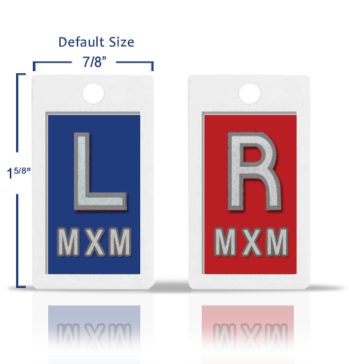 Non Adhesive Plastic X Ray Marker, Classic Blue & Red
