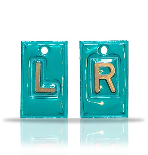 Non Adhesive Plain Vinyl X Ray Markers,Turquoise.Wafer Thin:0.095 in