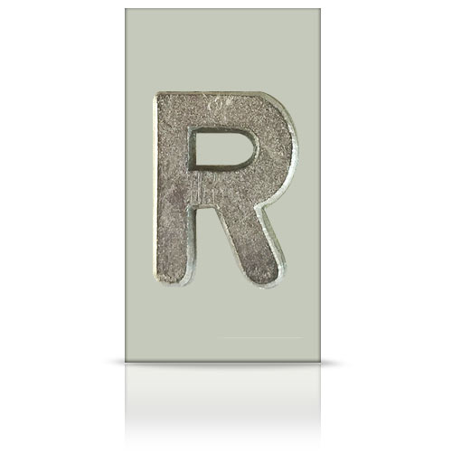 Lead Letter Mounted On Plastic