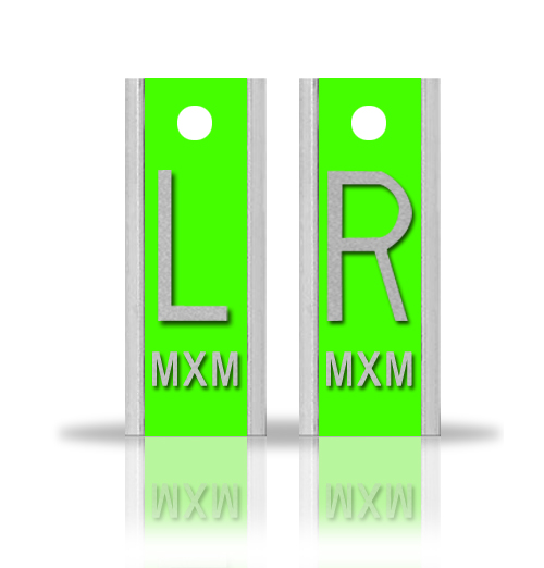 Elite Style Lead X Ray Markers, Yellow Green