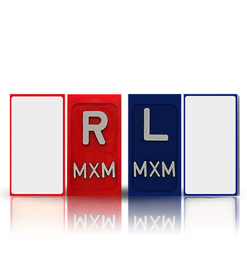 3 Pairs L/&R Xray Markers with initials Transparent.