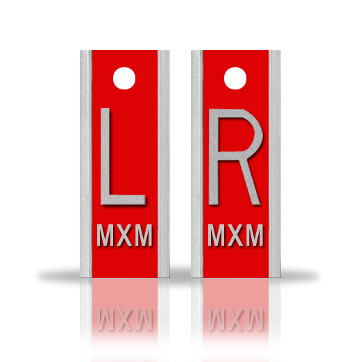Elite Style Lead X Ray Markers, Red Orange