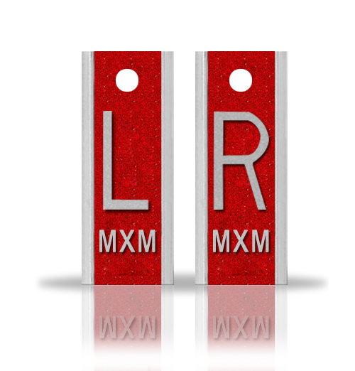 Elite Style Lead X Ray Markers, Cherry Red Glitter