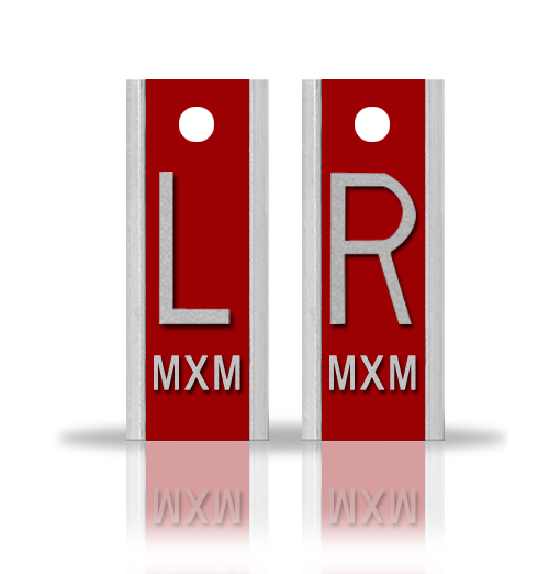 Elite Style Lead X Ray Markers, Cherry Red