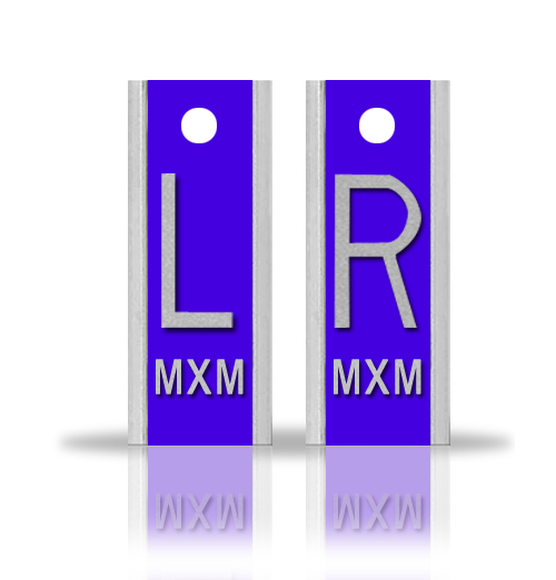 Elite Style Lead X Ray Markers, Azure Blue