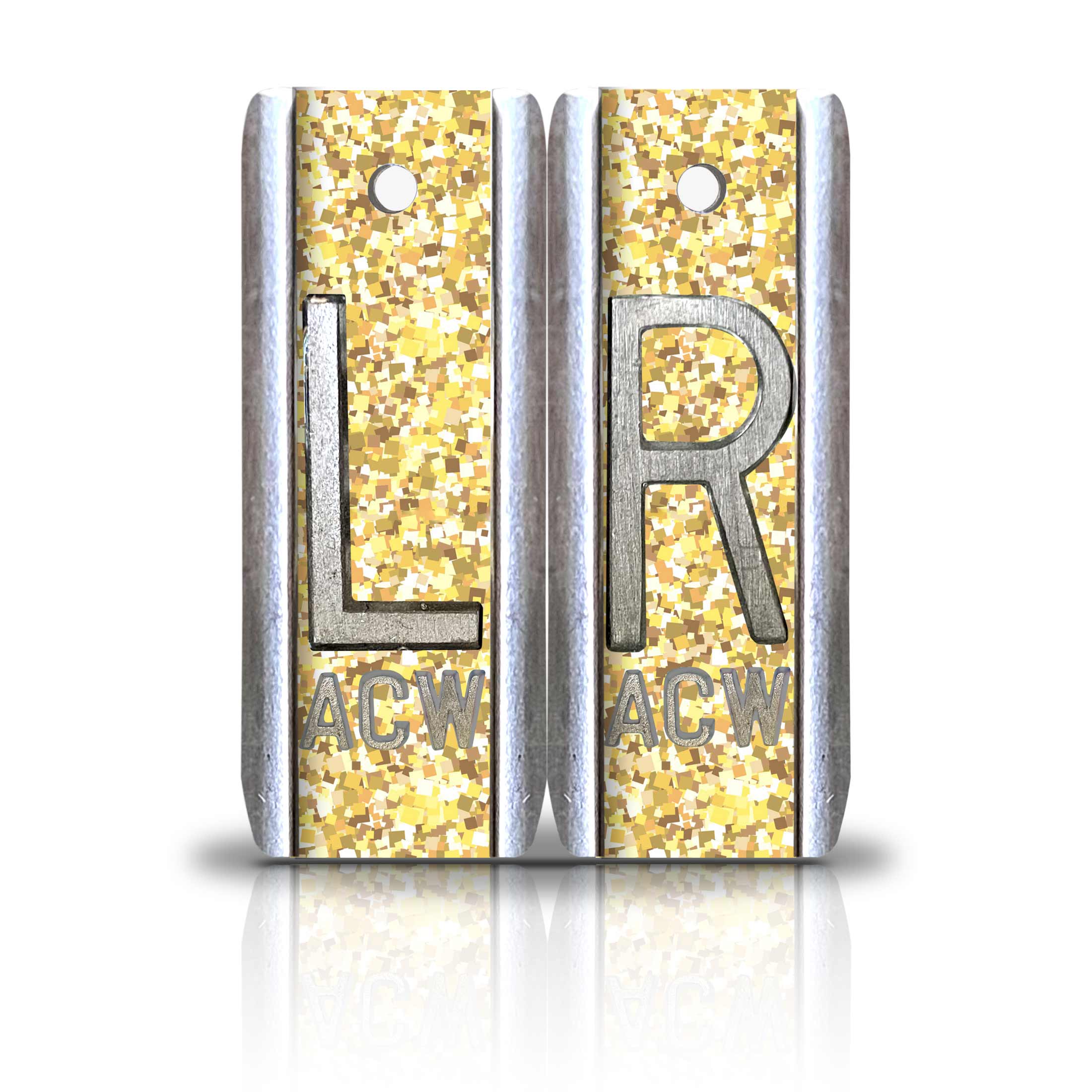 1 7/8" Gold Glitter Elite Aluminum Lead Xray Markers Magic Xray Markers