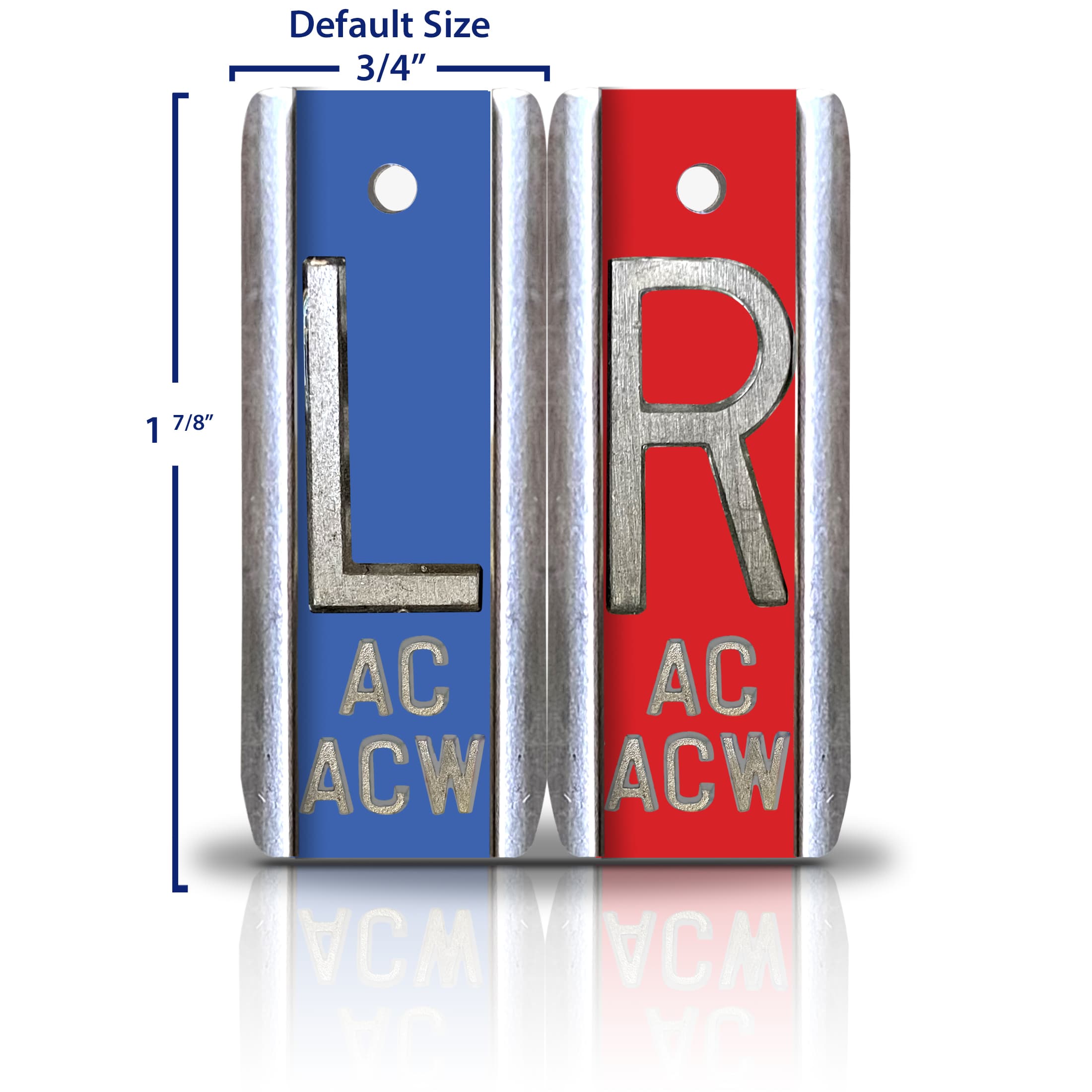 Aluminum Markers with 2 rows of lead initials Magic Xray Markers