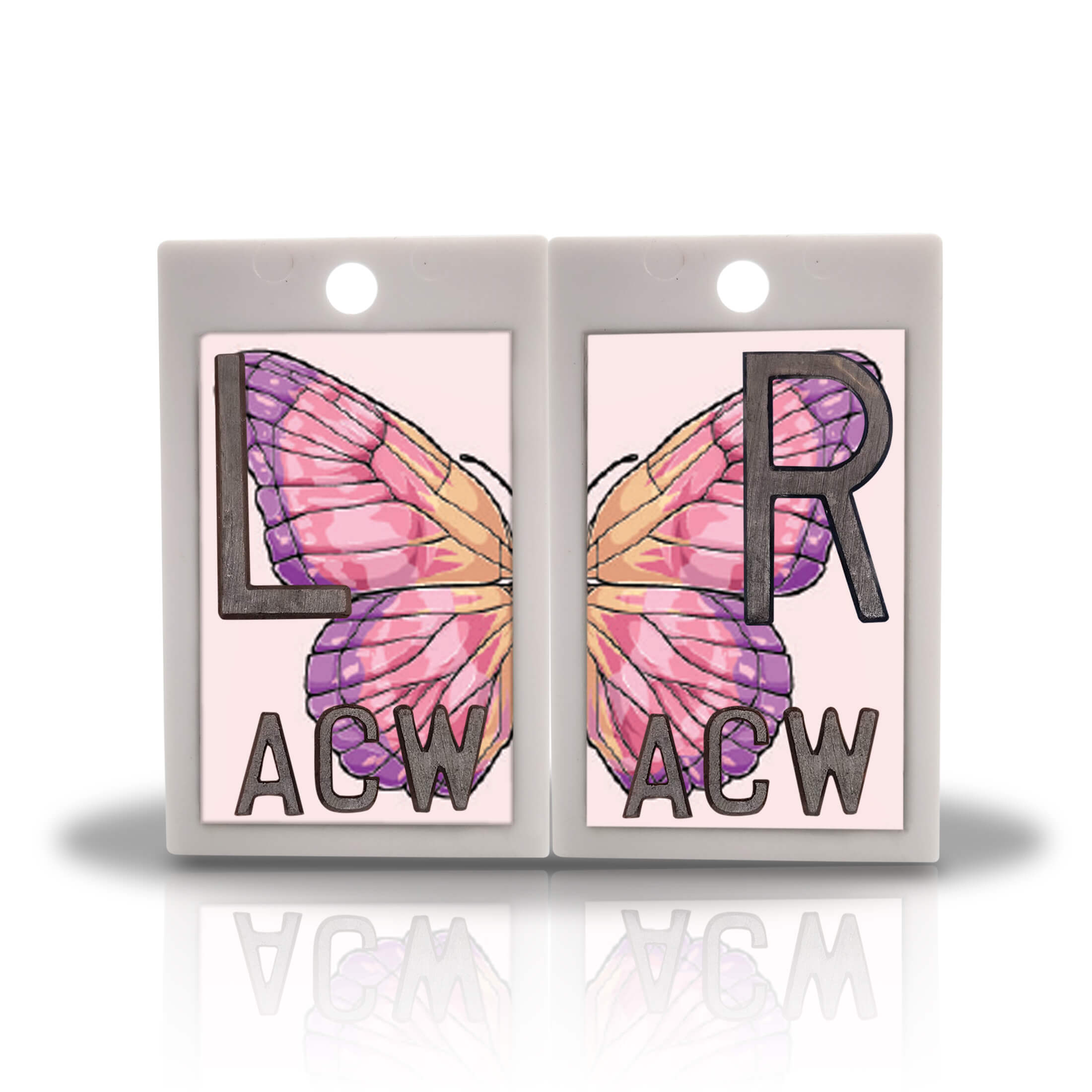 2" Plastic X Ray Markers With Pink Butterfly Design Magic Xray Markers