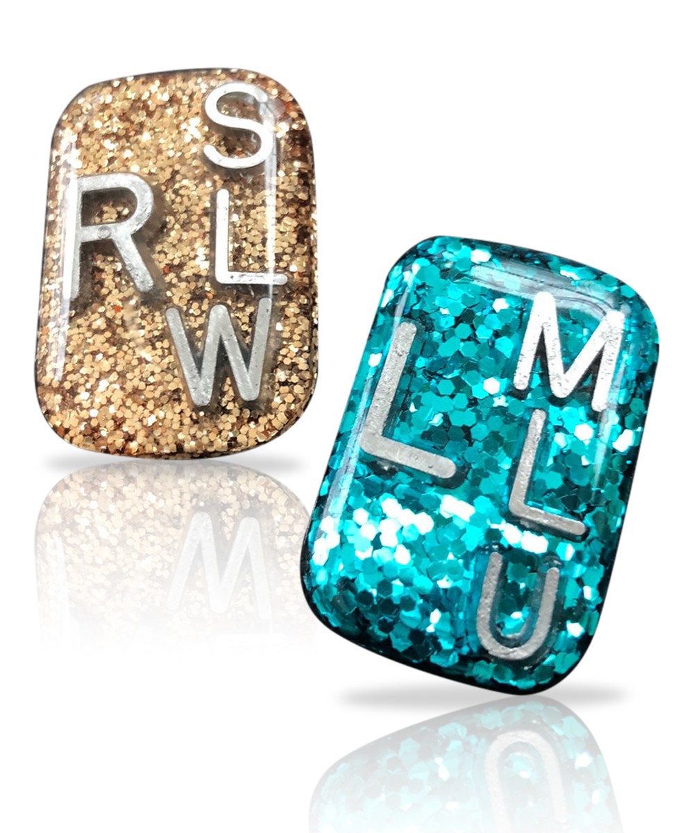 ETSY Hand Made Custom Glitter Rectangle, Xray Tech Gift, Pretty, Blue