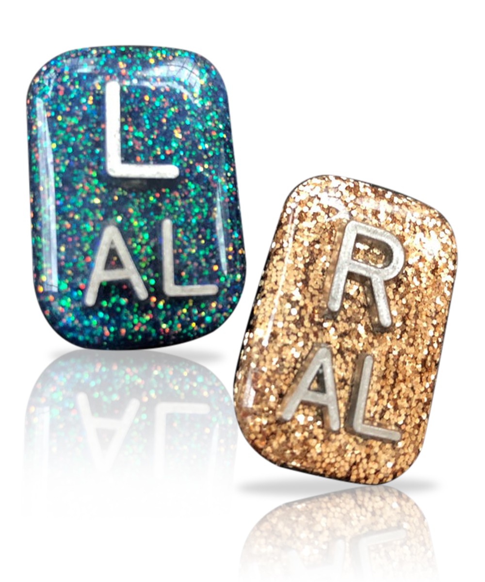 Custom Made Pretty Glitter Xray Markers Rectangle 3 Initials Magic X