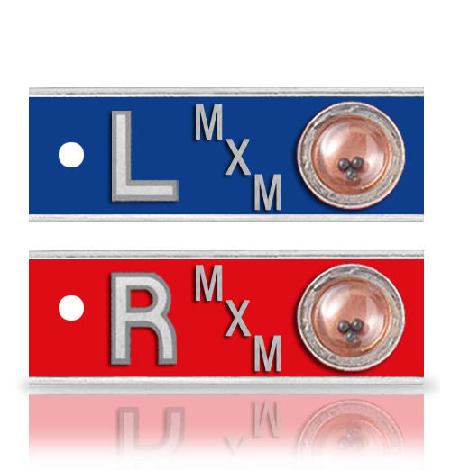 Aluminum Position Indicator Lead X Ray Markers, Red & Blue Magic Xray
