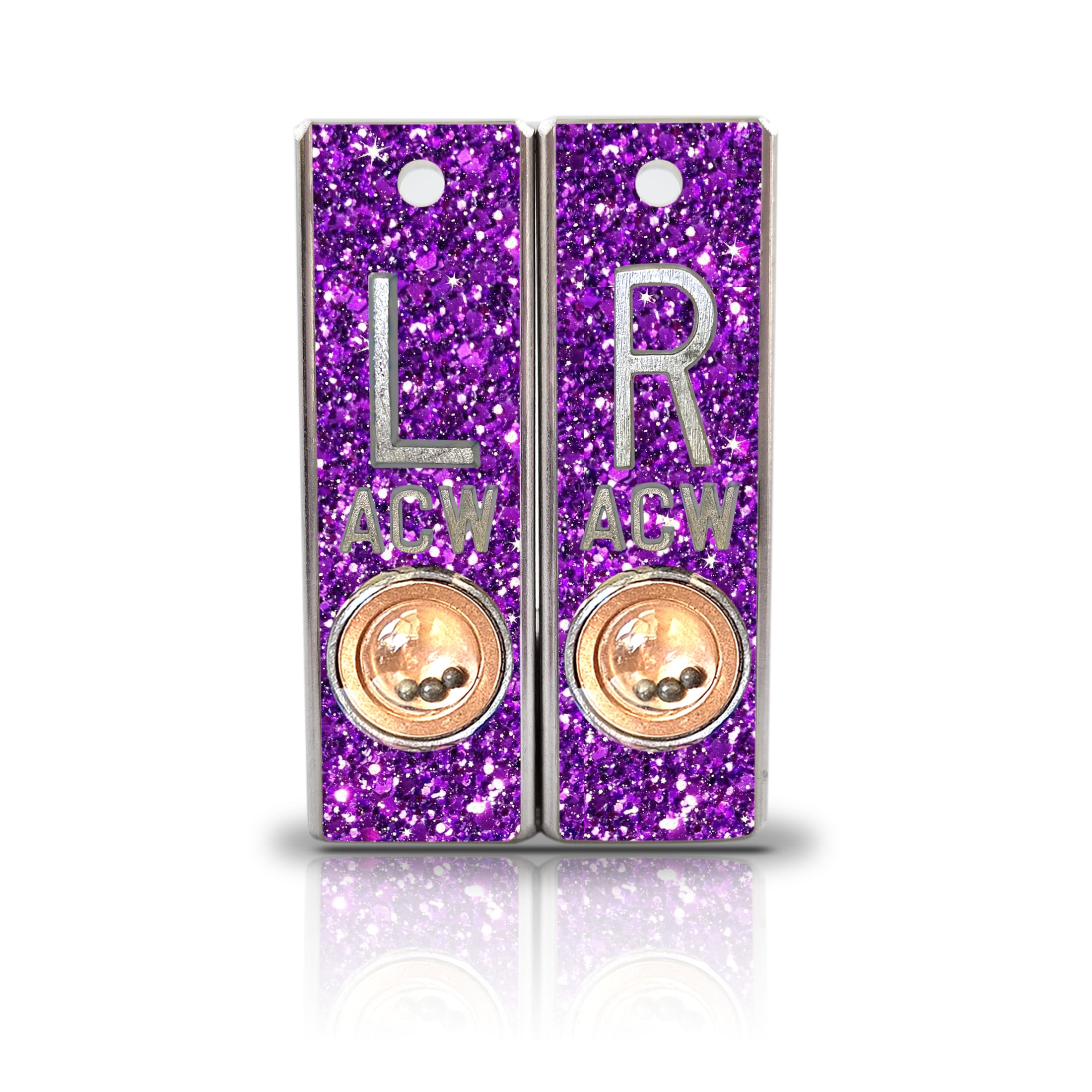 Aluminum Position Indicator X Ray Markers, Purple Glitter Magic Xray