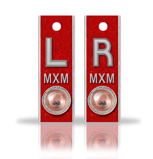 Aluminum Position Indicator X Ray Markers, Cherry Red Glitter