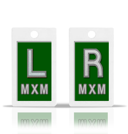 Emerald Green X Ray Markers,Vertical.