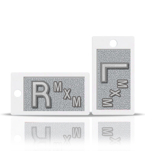 Silver Gray Metallic Lead X Ray Markers,Horizontal.
