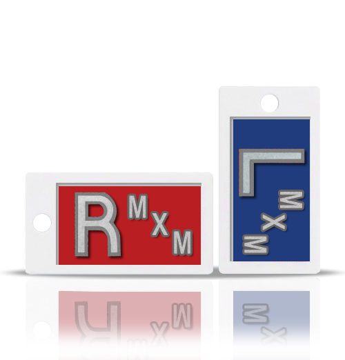 Non Adhesive Plastic X Ray Marker, Horizontal.