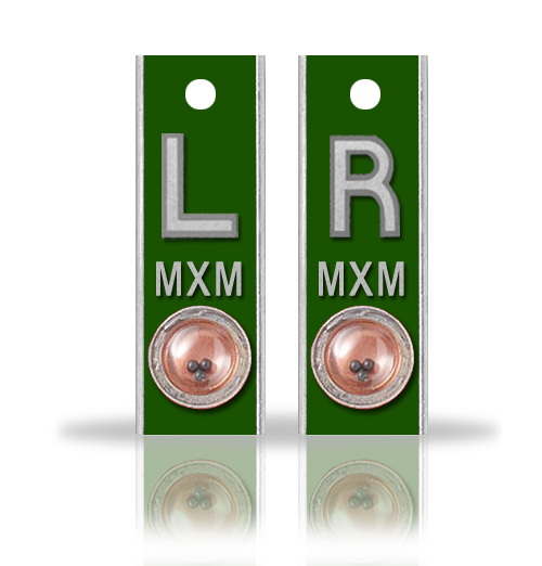 Aluminum Position Indicator X Ray Markers, Emerald Grenn